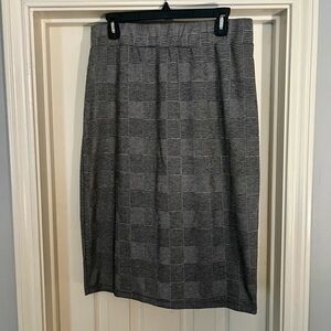 Ragdoll Gray Checkered Pencil Skirt